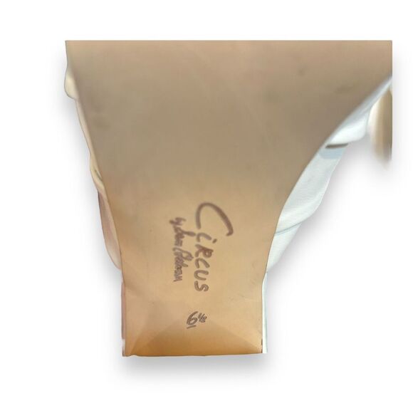 Circus NY Marianna Block Heel White Vegan Leather Sandals Size 6.5 - Picture 8 of 8